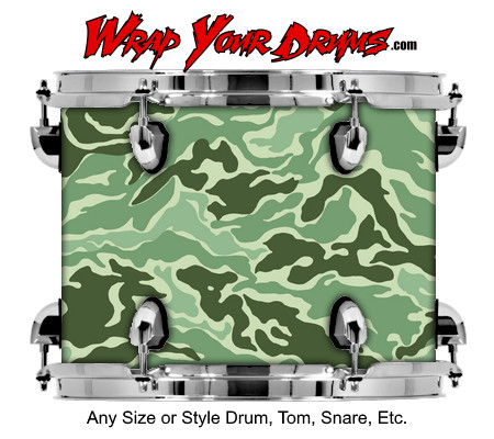Buy Drum Wrap Camo Green 8 Drum Wrap